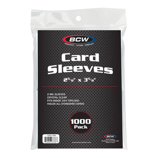 BCW - Card Sleeves - 2 5/8 x 3 5/8 - Standard Sleeves - 1000 Pack