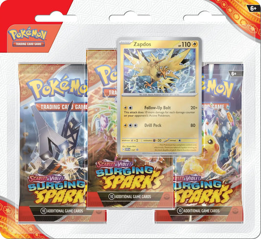 Pokemon - Scarlet and Violet - Surging Sparks - SV08 - 3 Pack Blister - Styles Vary