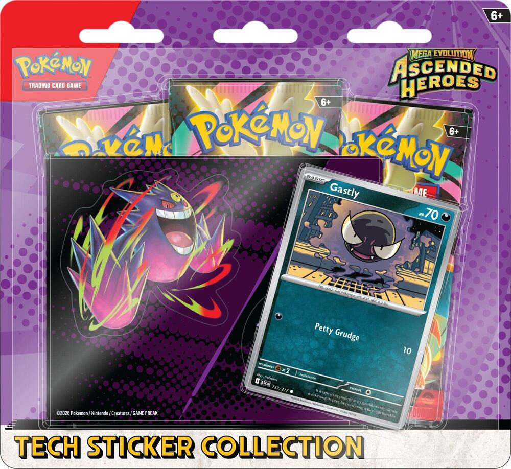 Pokemon - Mega Evolution - Ascended Heroes - ME2.5 - Tech Sticker Collection - Gastly