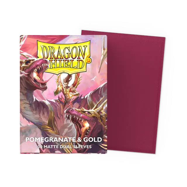 Dragon Shield - 100 Standard Sleeves - Matte Dual - Pomegranate & Gold