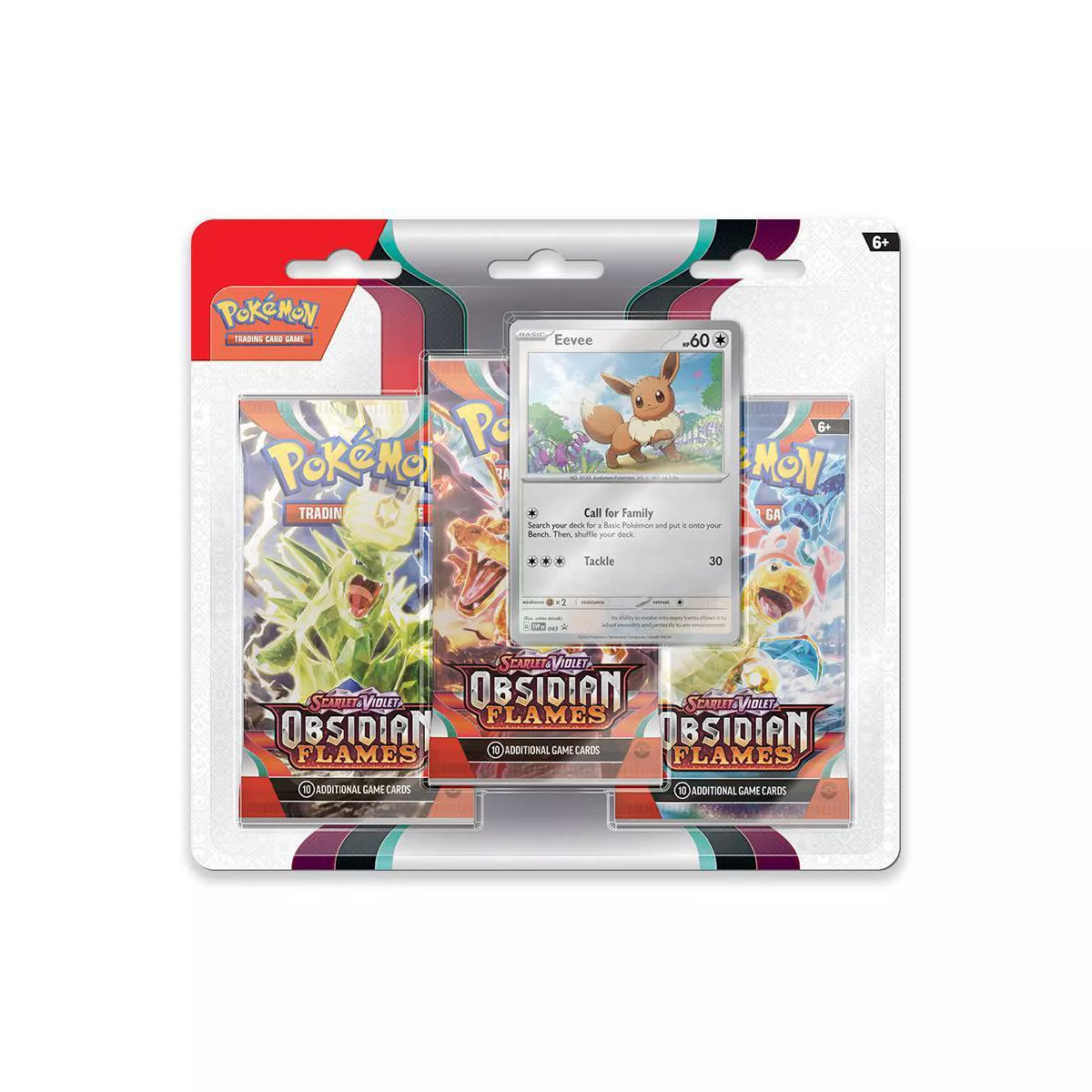 Pokemon - Scarlet and Violet - Obsidian Flames - SV03 - 3 Pack Blister - Eevee