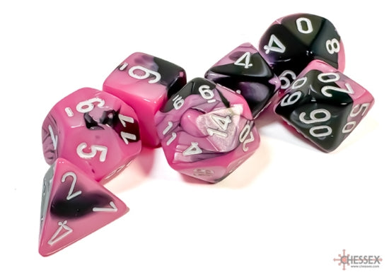 Chessex Polyhedral 7 Die Set Gemini Black/Pink/White