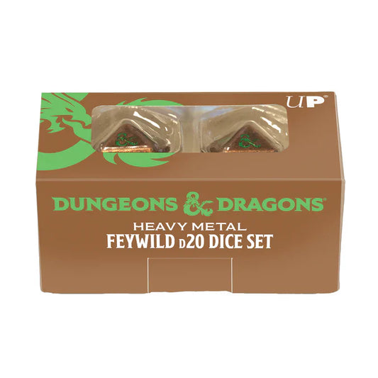 Ultra Pro - Heavy Metal - D20 2 Dice Set - Feywild Copper and Green