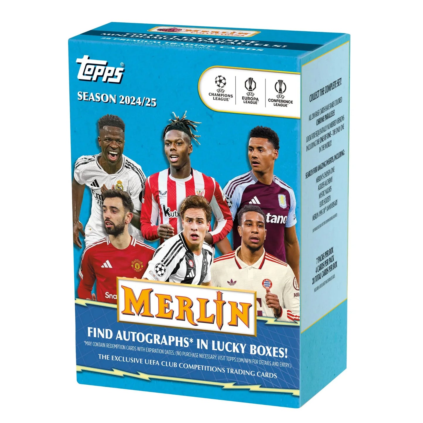 2024-25 Topps Chrome Merlin UEFA Club Competitions Soccer 7-Pack Blaster Box