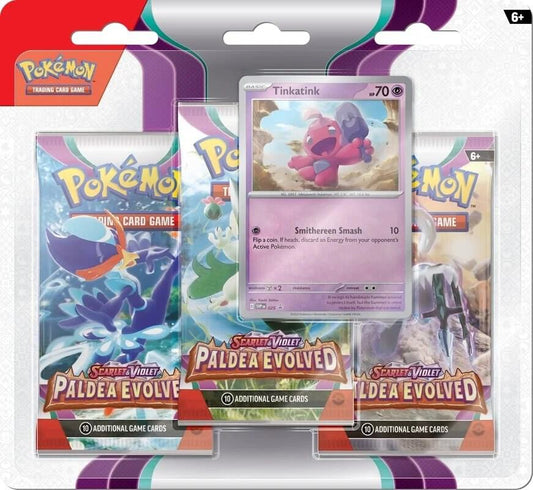 Pokemon - Scarlet and Violet - Paldea Evolved - SV02 - 3 Pack Blister - Tinkatink