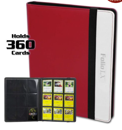 BCW Z Folio 9 Pocket Album - Red White Binder