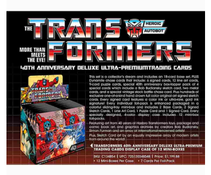 2024 Transformer 40th Deluxe Ultra Premium Trading Cards Hobby