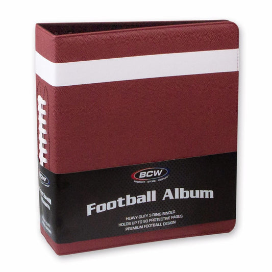 BCW 3 Inch Football Collectors Album - Premium Brown Binder