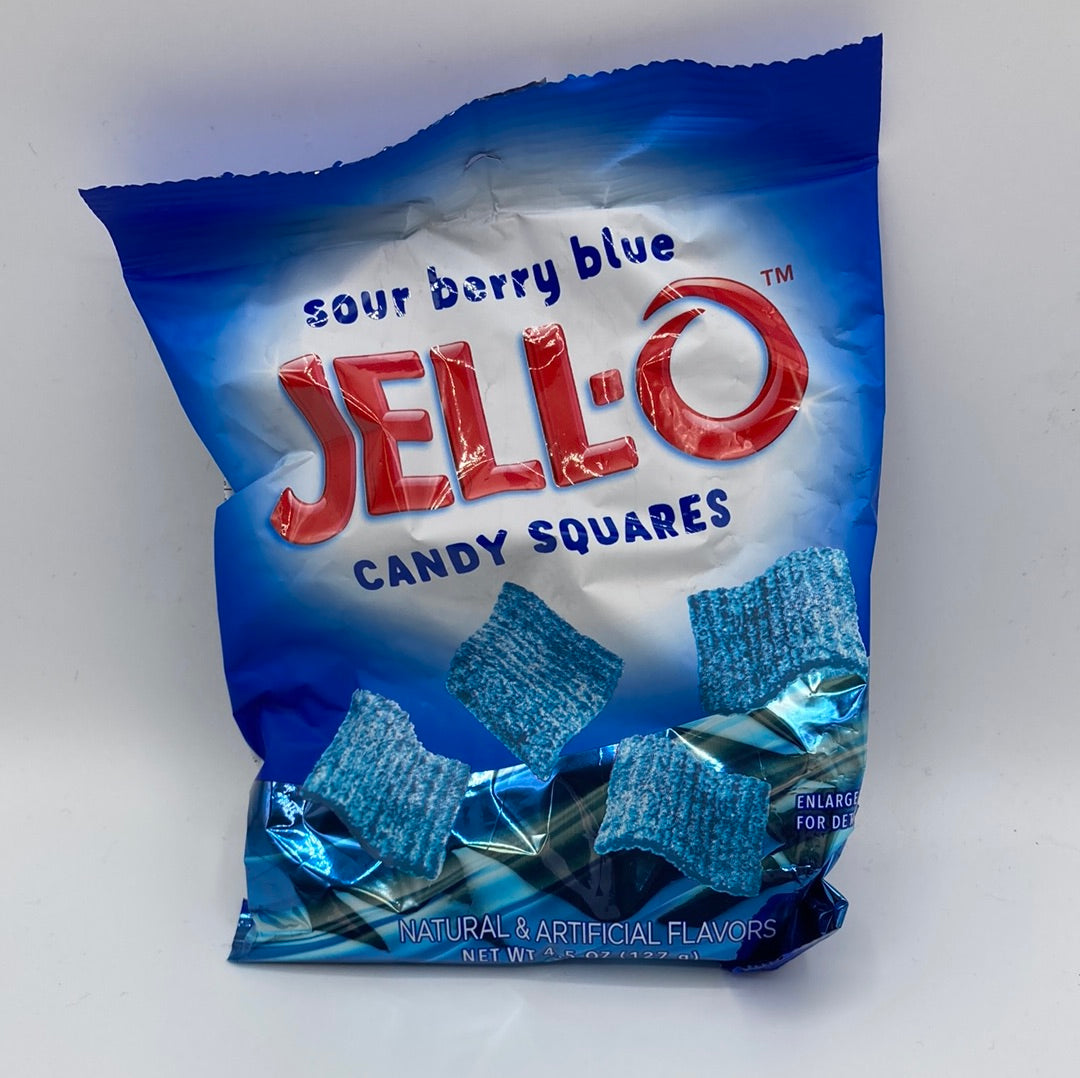 Sour Berry Blue Jell-O Candy Squares
