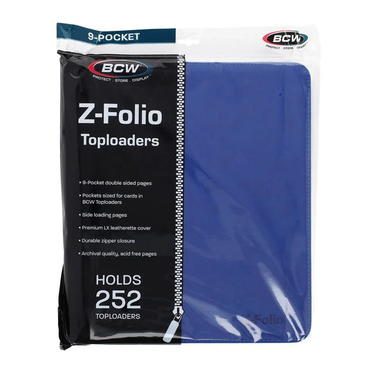 BCW - Z Folio 9 Pocket LX Album - Toploader Binder - Blue